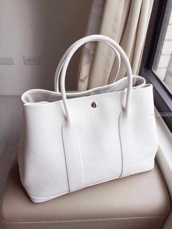 HERMES(エルメス)☆ガーデンパーティー36☆BLANC(WHITE)白 6050435